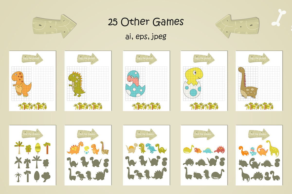 Dinosaurs Games Activities for Kids, an Animal Illustration by Nursery Art (Photo 7 of 11)
