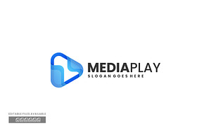 Media Play Gradient Colorful Logo