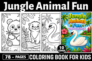 Jungle Animal Coloring Book for Kids, an Animal Illustration by Ink Gallery