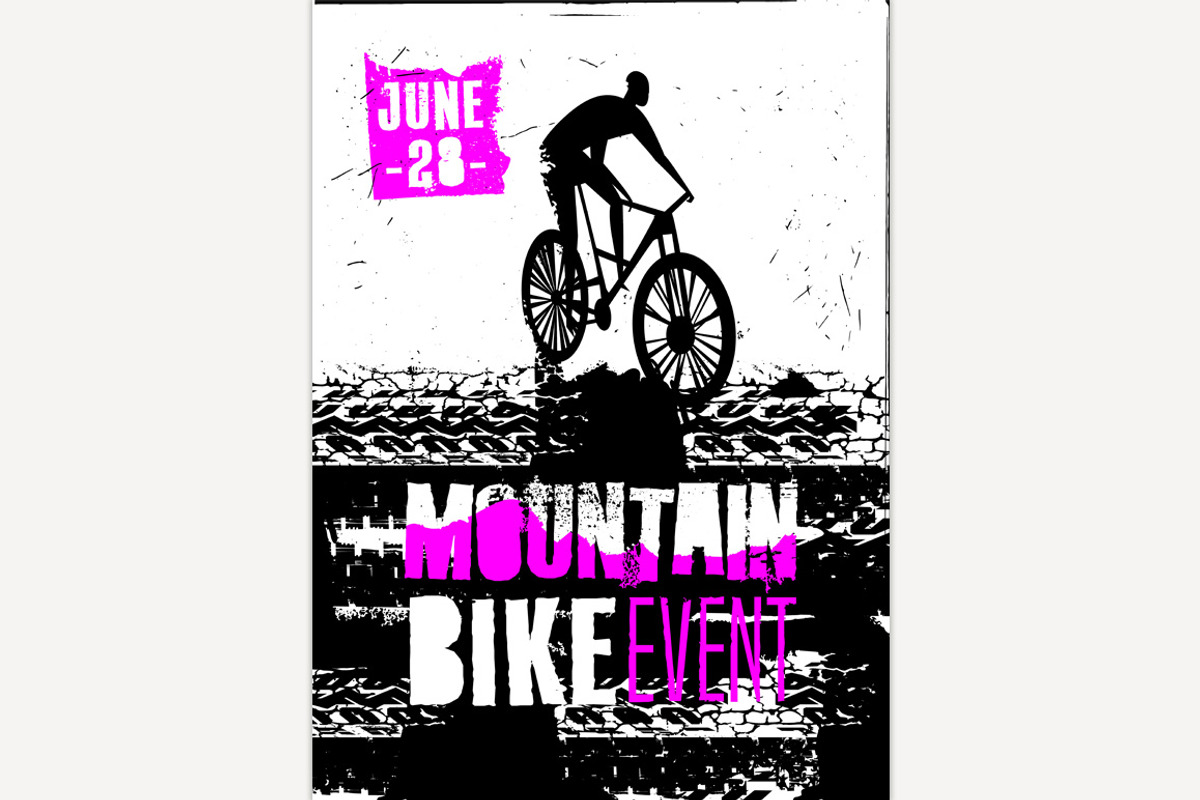 Offroad mountain bike event poster., a Sport Illustration by Anna's Shop