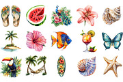 Tropical Clipart Bundle, an Illustration by Designking (Thumbnail 2 of 5)
