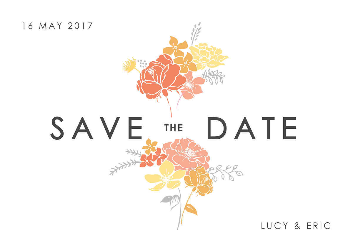Floral Invitation - Save the Date, an Invitation Template by Interior Mockup Co (Photo 1 of 4)