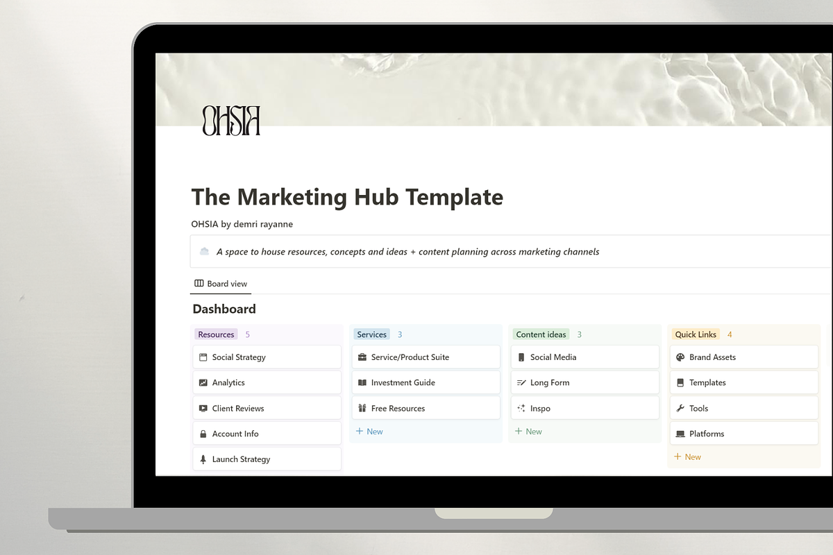 Marketing Hub Notion Template preview 2