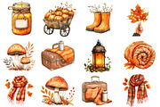 Burnt Orange Autumn Clipart, an Illustration by Watercolor design (Thumbnail 2 of 5)