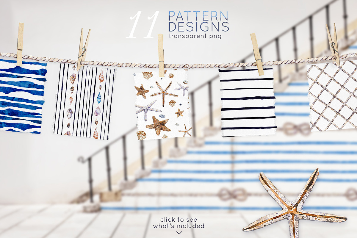 Marine Seaside Nautical set, an Object Graphic by Aquarellina (Photo 7 of 12)