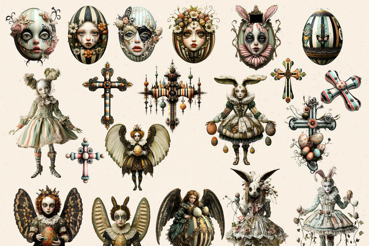 WHIMSICAL GOTHIC EASTER JOURNAL KIT, a Person Illustration by Daring Digies (Photo 6 of 10)