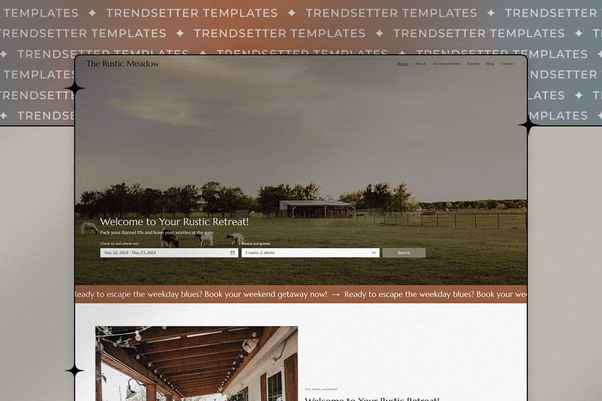 The Rustic Meadow Wix Template, a Wix Template by Girl Boss From Home (Photo 1 of 8)
