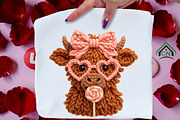 Yarn Highland Cow Coquette Valentine, an Illustration by Craft Nest (Thumbnail 3 of 7)