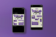 Purple Retro Bingo Night Flyer Set, a Flyer Template by graphicook (Thumbnail 3 of 3)