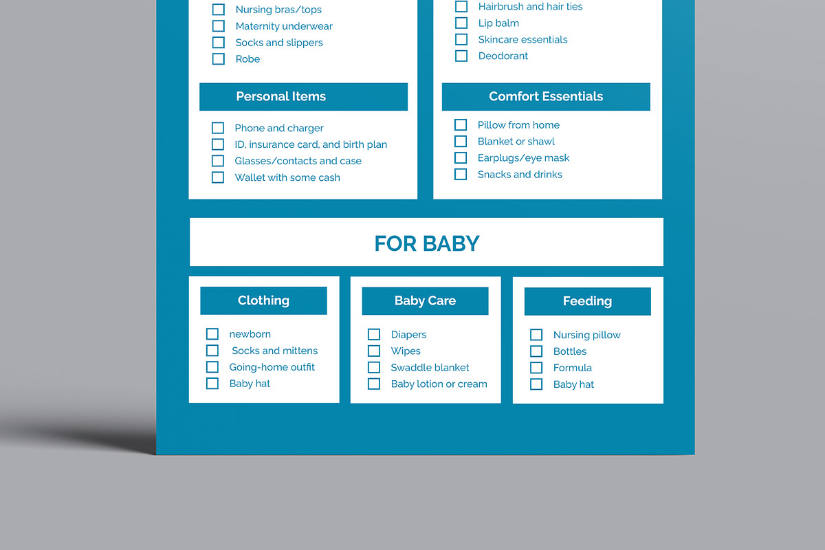 Hospital Bag Checklist, a Stationery Template by MightyDesign (Photo 3 of 8)