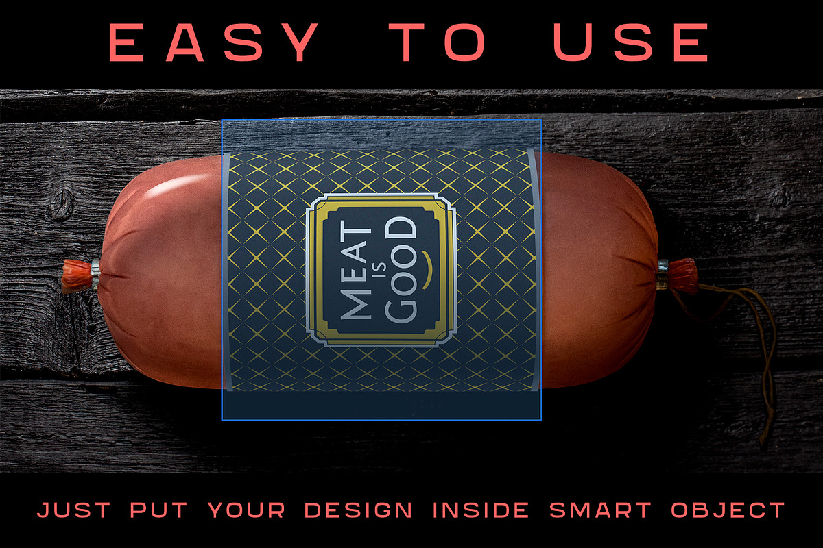 Sausage Label | Mock Up, a Packaging Mockup by Level up (Photo 2 of 3)