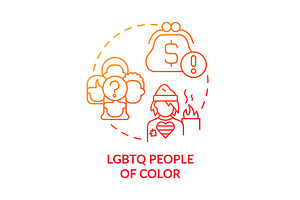 LGBTQ people of color red gradient, an Icon by IMG Visuals