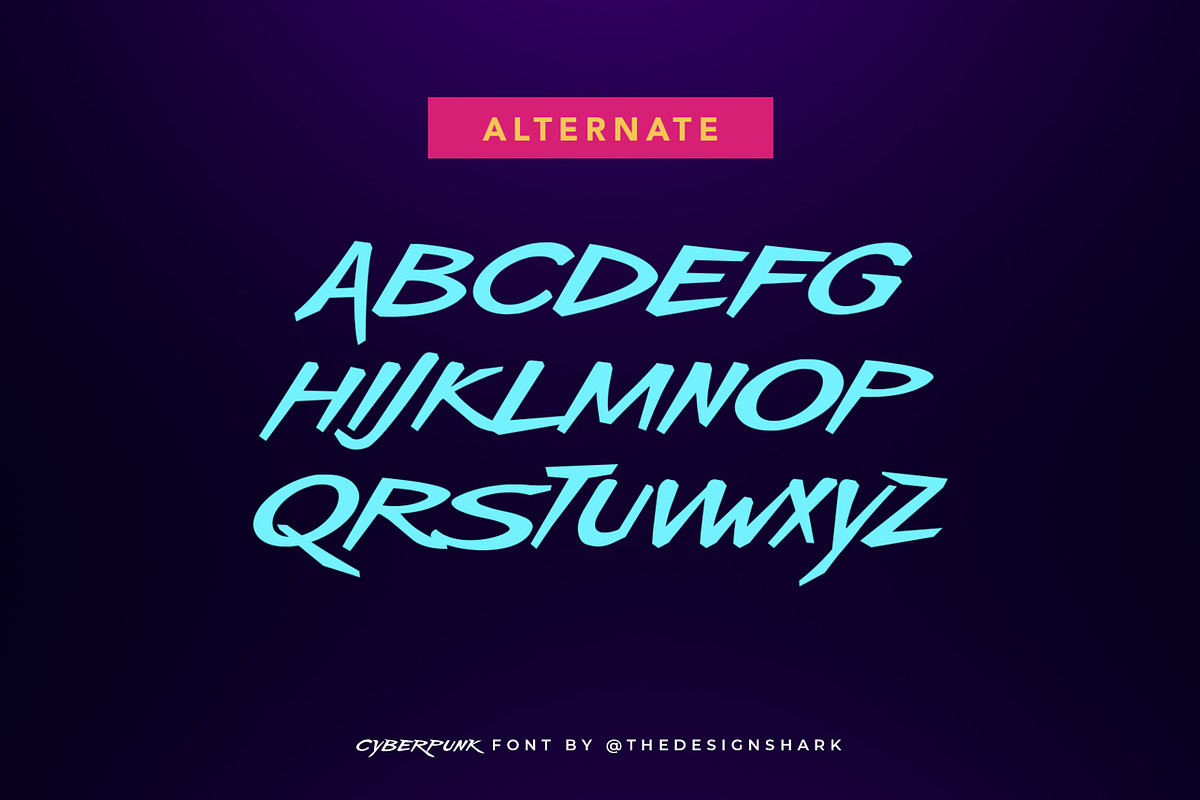 Cyberpunk Typeface, a Font by thedesignshark (Photo 8 of 9)