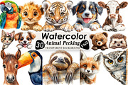 Animal Peeking Around Corner Clipart, an Illustration by Black Bird Studio (Thumbnail 1 of 6)