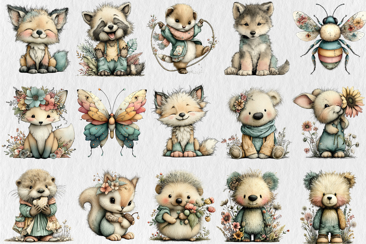Summer Woodland Animals Clipart, a Seasonal Illustration by Rose Art (Photo 2 of 6)