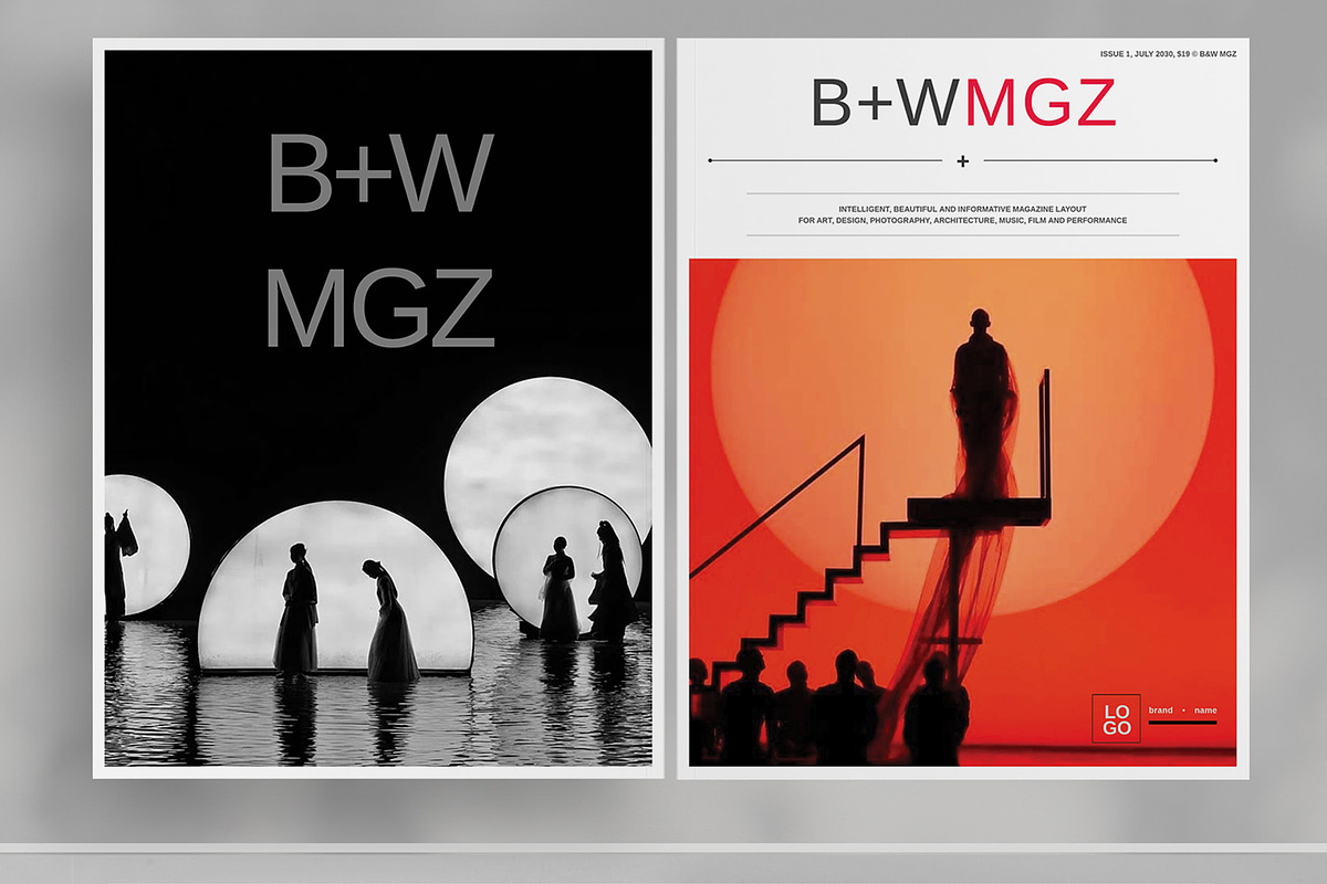 Black and White Magazine Template, a Magazine Template by Boris Cupac (Photo 2 of 7)