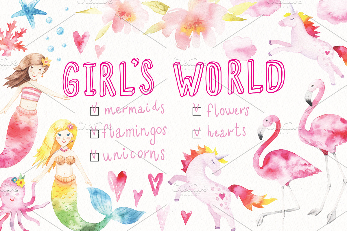 watercolor GIRL'S WORLD, an Animal Illustration by artnLera (Photo 1 of 4)