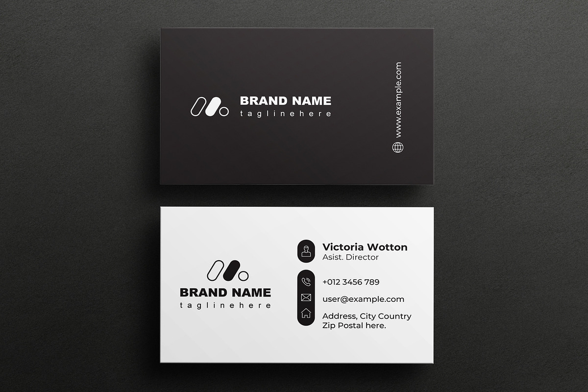 Black Business Card Design Layout, a Business Card Template by MightyDesign (Photo 1 of 6)