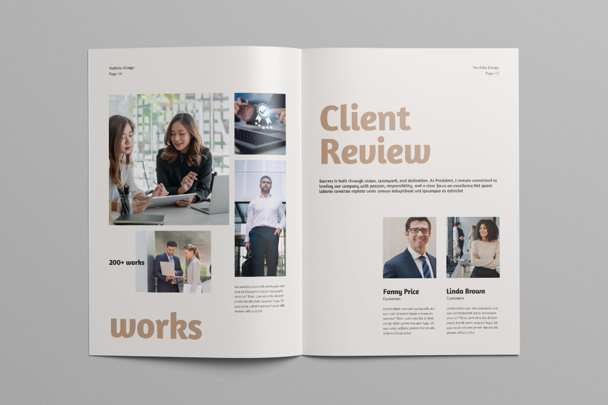 Works / Portfolio Template Canva, a Brochure Template by Pixelpick (Photo 8 of 9)