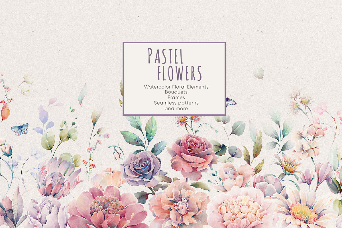 Watercolor Pastel Flowers, a Decorative Illustration by Damian Roh (Photo 3 of 17)