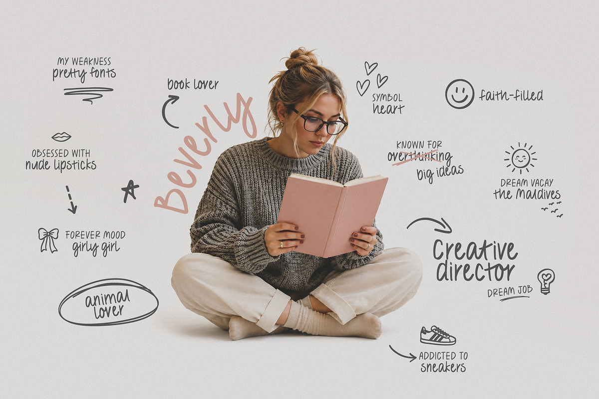 Handwritten Font Duo Bookish Beauty, a Handwritten Font by pixelcolours (Photo 4 of 14)