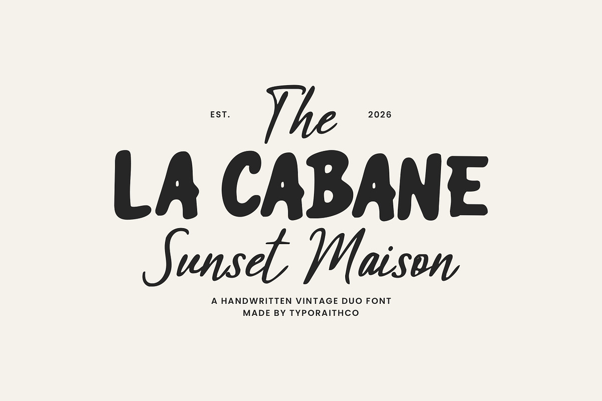 The La Cabane Vintage Duo Font, a Handwritten Font by Typoraith Co (Photo 1 of 10)