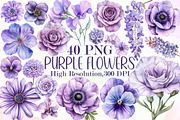 Purple Flowers Png - Light Purple Fl, an Illustration by Sublimation Artist (Thumbnail 1 of 6)