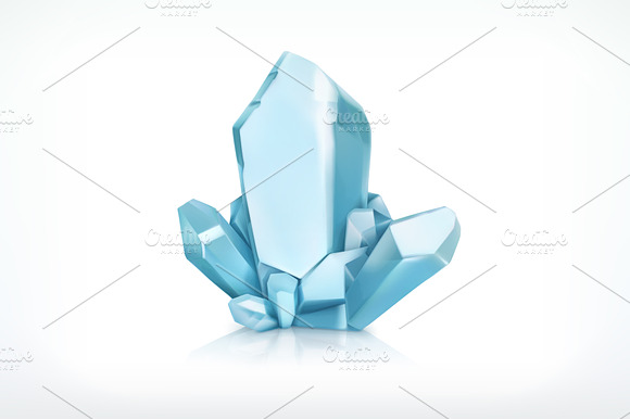 Blue crystal, gems, vector icon preview 2