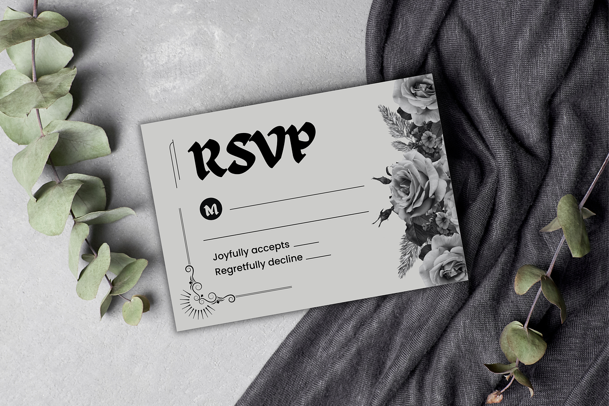 Gothic & Romantic Wedding Invitation, a Templates & Theme by TemplateCastleStore (Photo 4 of 9)