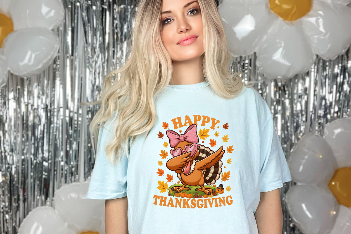 Happy Thanksgiving Girl Turkey PNG, an Illustration by designcity5 (Photo 6 of 8)