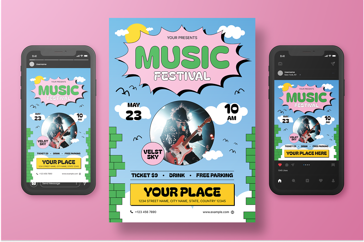 Music Fest Flyer Set, a Flyer Template by Annora Studio (Photo 5 of 6)