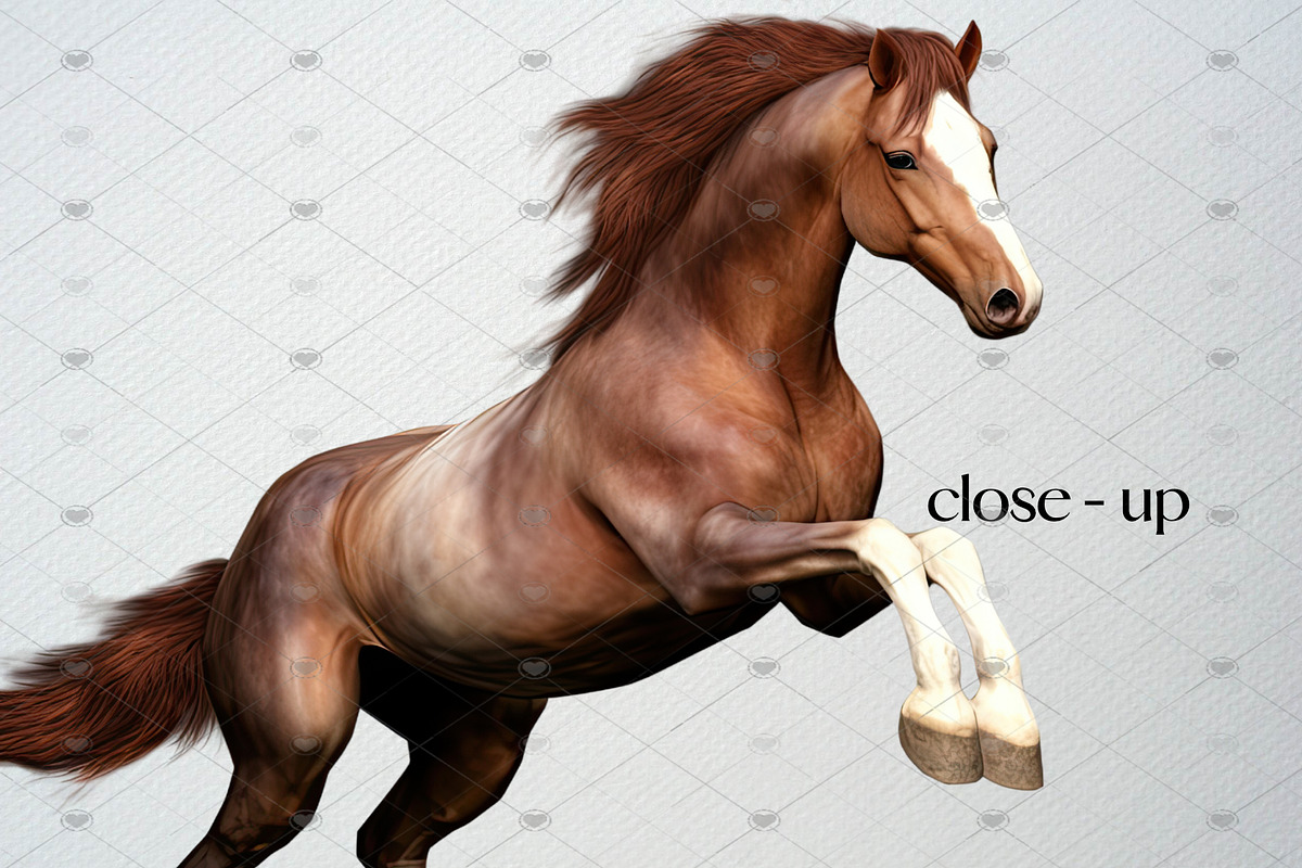 Watercolor Horse Clipart Set, 50 PNG, an Animal Illustration by CropUp Creative (Photo 4 of 5)