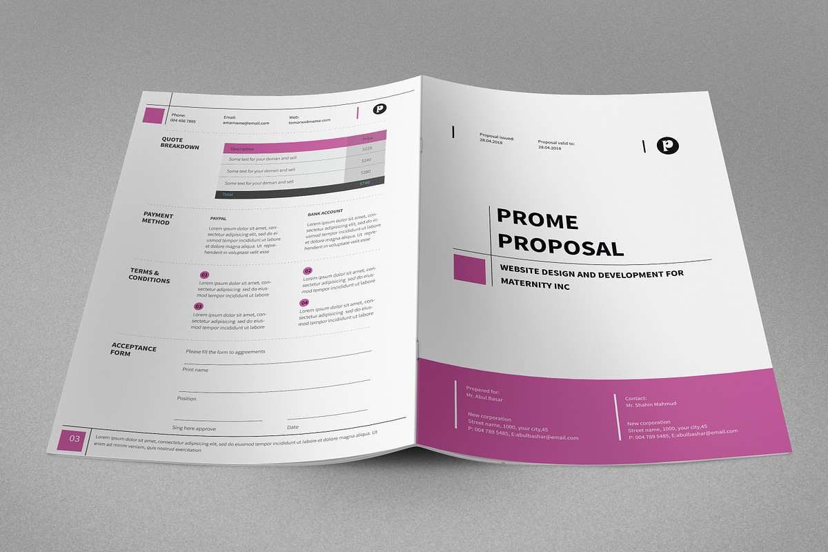 Proposal Template 02, a Stationery Template by DesignGhar (Photo 5 of 10)