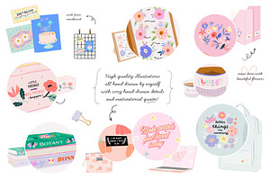 Girl Boss Office Essentials Clipart