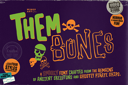 Them Bones: A Novelty Halloween Font, a Font by Wingsart Studio