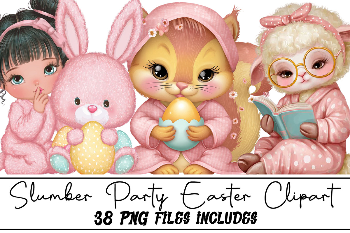 Slumber Party Easter Clipart, an Illustration by DreamArtGraphic (Photo 1 of 5)