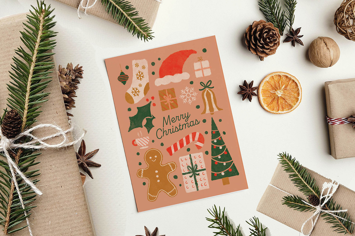 Christmas Illustrations Holiday Card, a Card Template by StudioSage (Photo 1 of 3)