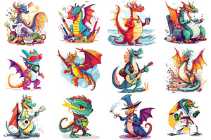 50 Colorful Dragon Cliparts 2