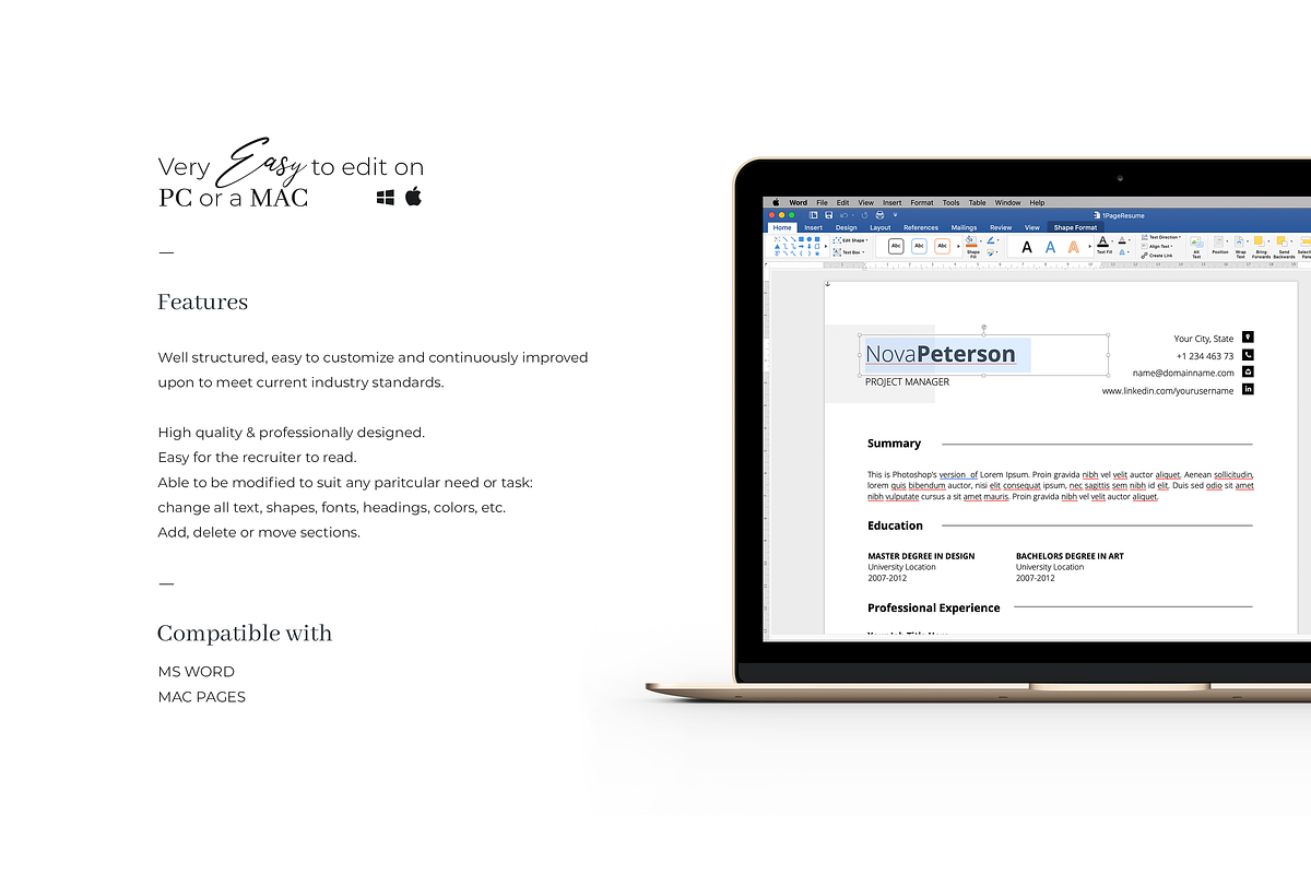 Minimal Resume Design Template, a Resume Template by GraphicFlava (Photo 6 of 8)