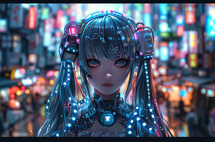 A detailed CG portrait of a robotic, a Photo by LOGOCREATIVE