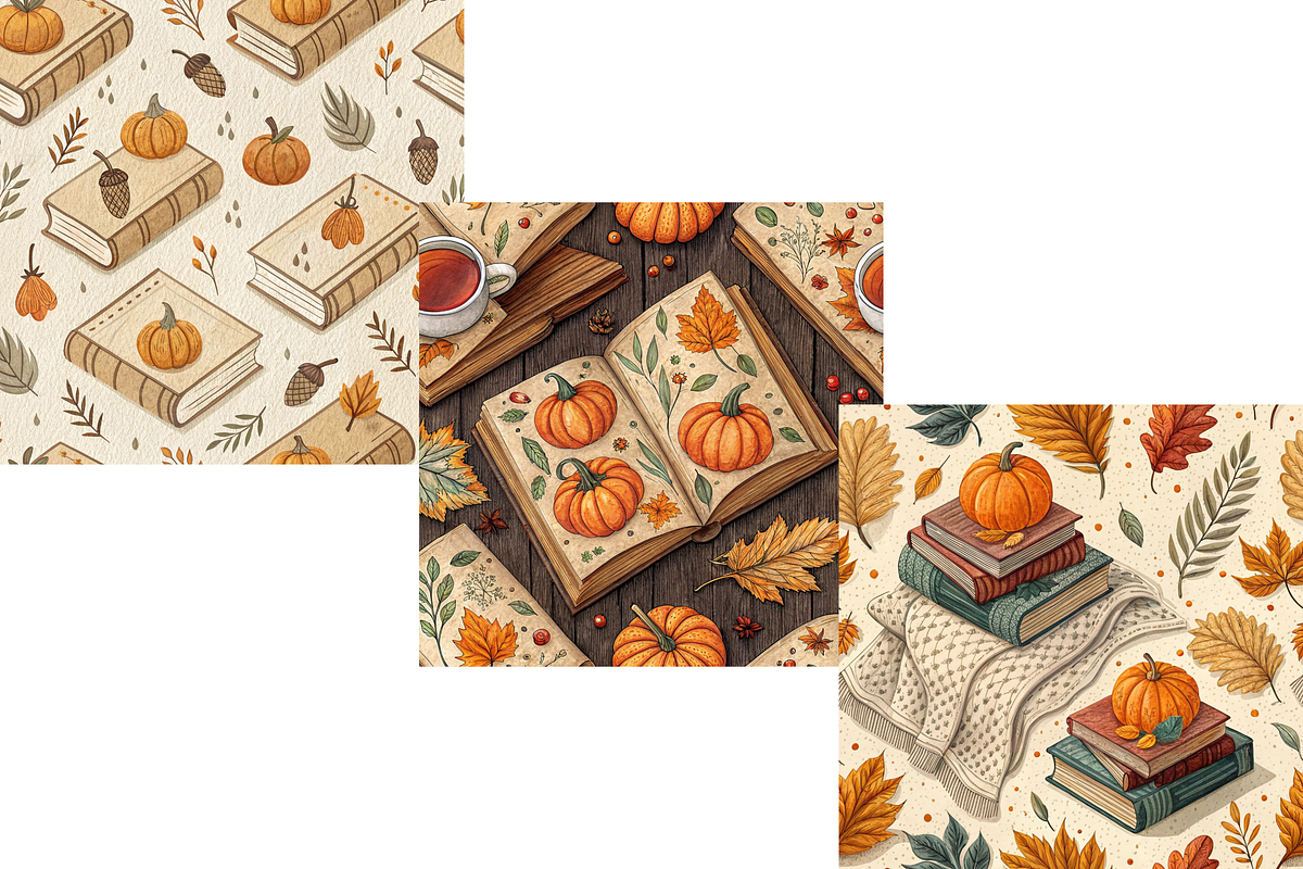 Autumn Book Cottagecore Patterns, a Pattern Graphic by FloridPrintables (Photo 11 of 11)