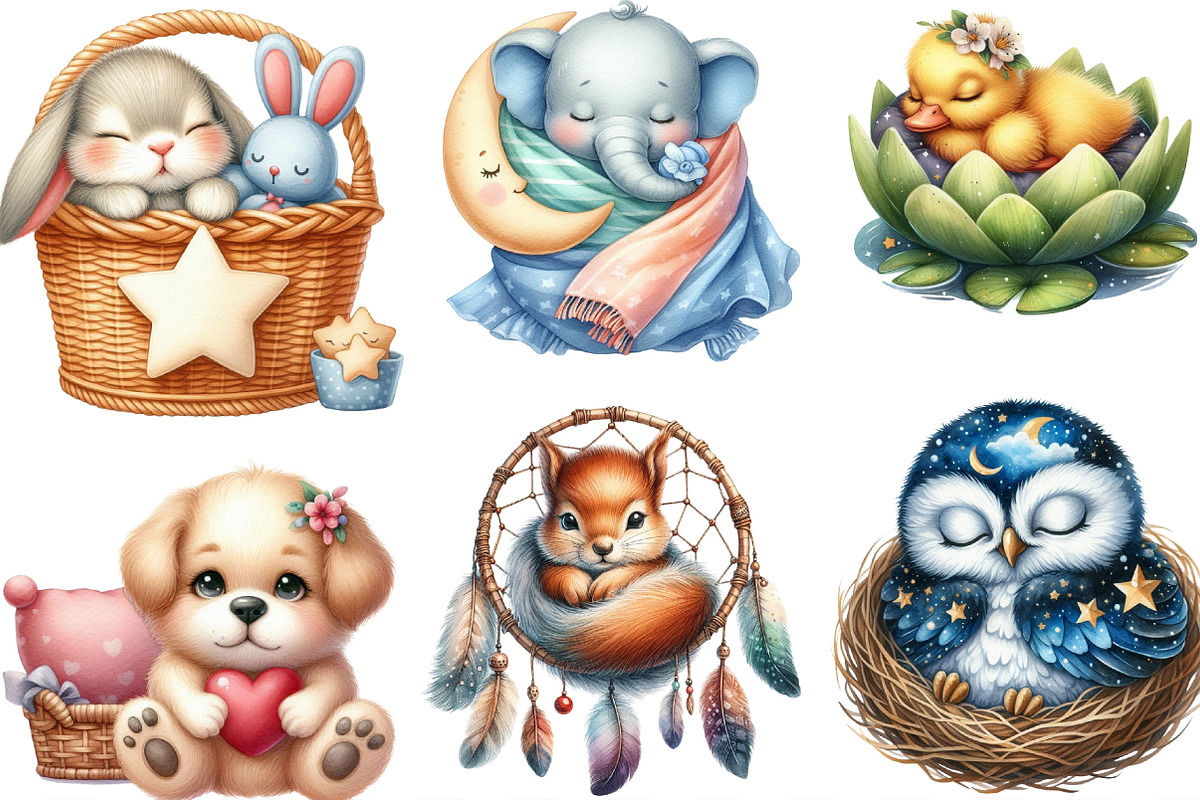 Sleeping Baby Animal, Sweet Dreams, an Illustration by Designking (Photo 2 of 4)