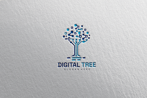 Digital Tree Logo Technology Network, a Branding & Logo Template by Art Studio Design