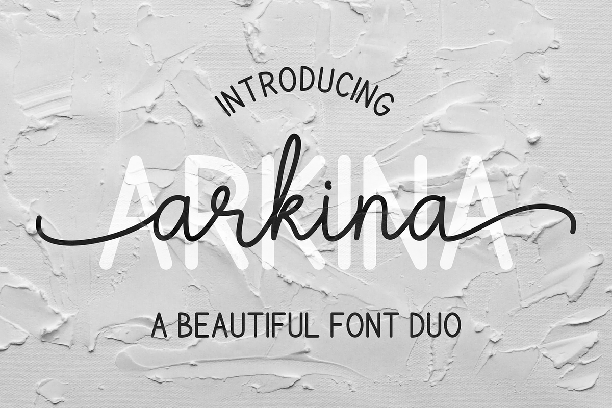 Arkina - Font Duo, a Script Font by Sibelumpagi Studio (Photo 1 of 9)