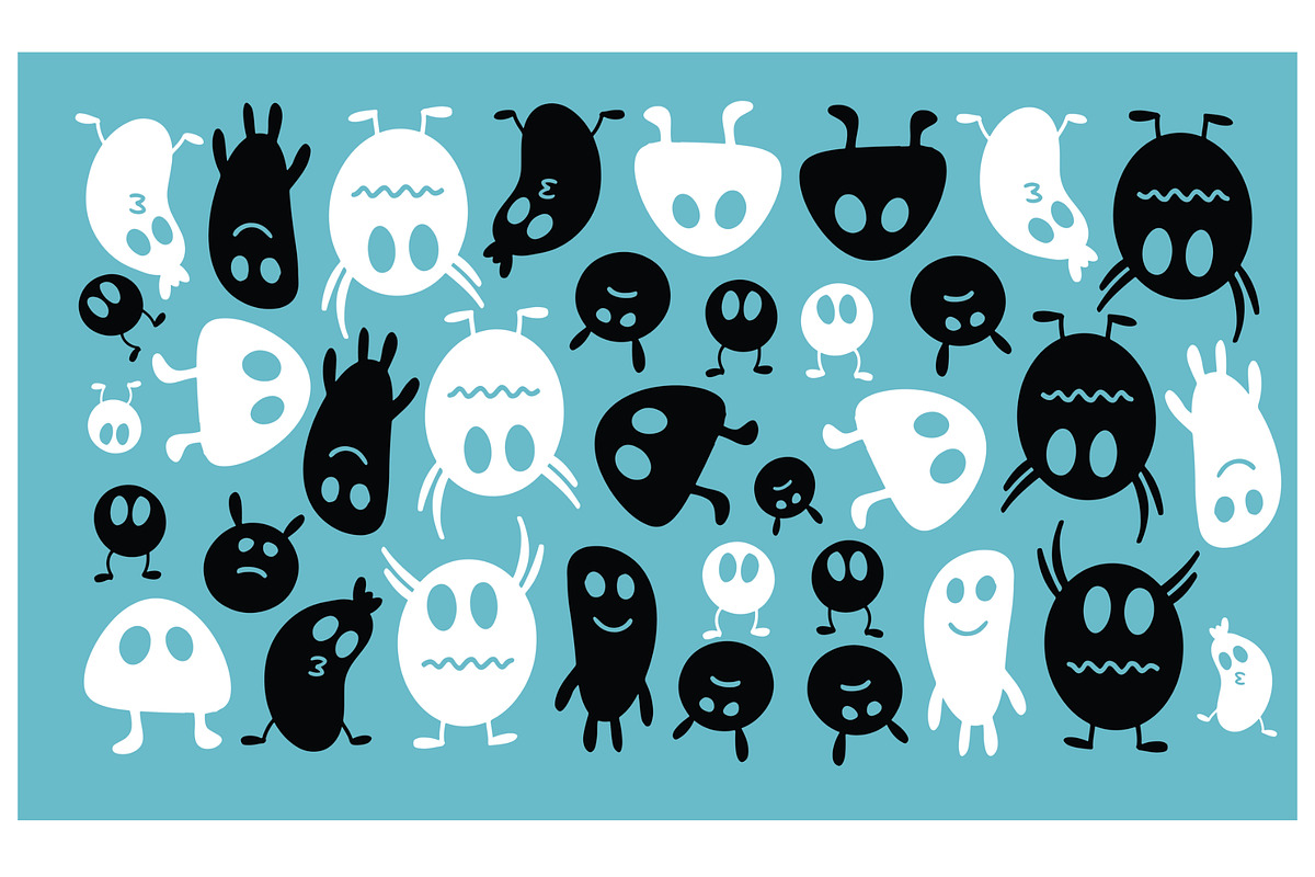 Halloween monster set bundle, a Seasonal Illustration by foxndeer (Photo 3 of 4)