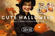 100 Cute Retro Halloween cards, an Object Graphic by Nocturnal Wolf (Thumbnail 1 of 14)