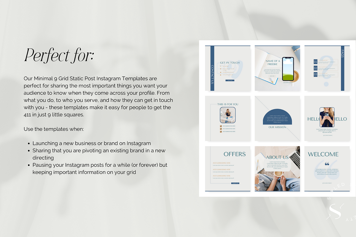 Minimal 9 Grid Instagram Templates, a Social Media Template by Styled Stock Society (Photo 2 of 3)