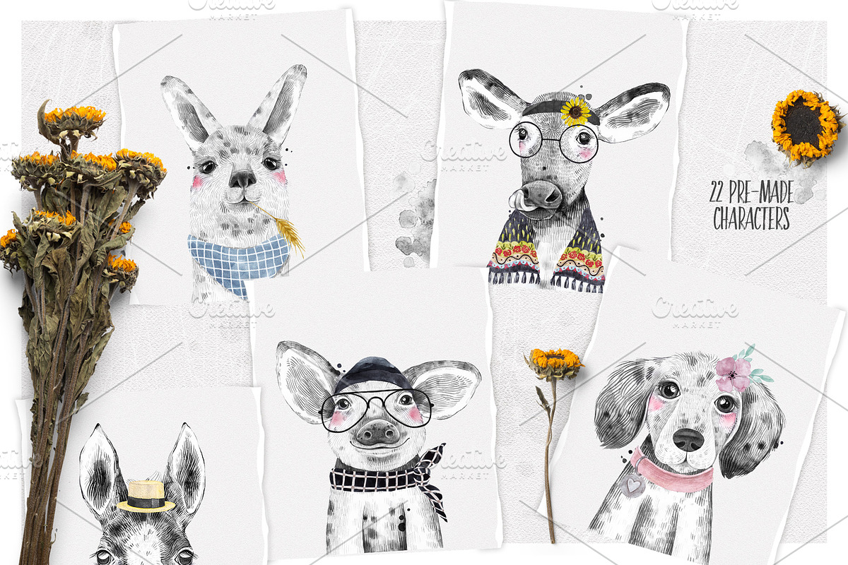 ANIMAL BABIES BUNDLE 30% OFF, an Animal Illustration by Natali Smolova (Photo 7 of 11)