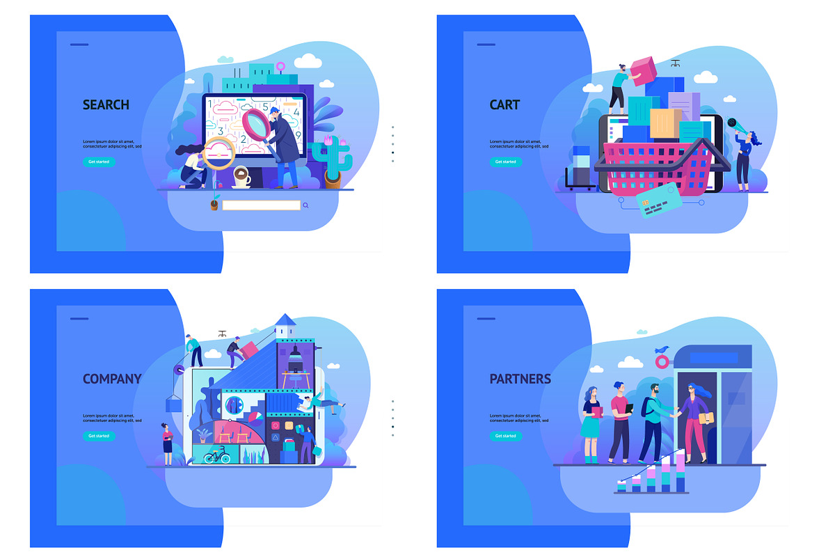 Company website vector Illustrations, a Work Illustration by Grivina's shop (Photo 22 of 25)