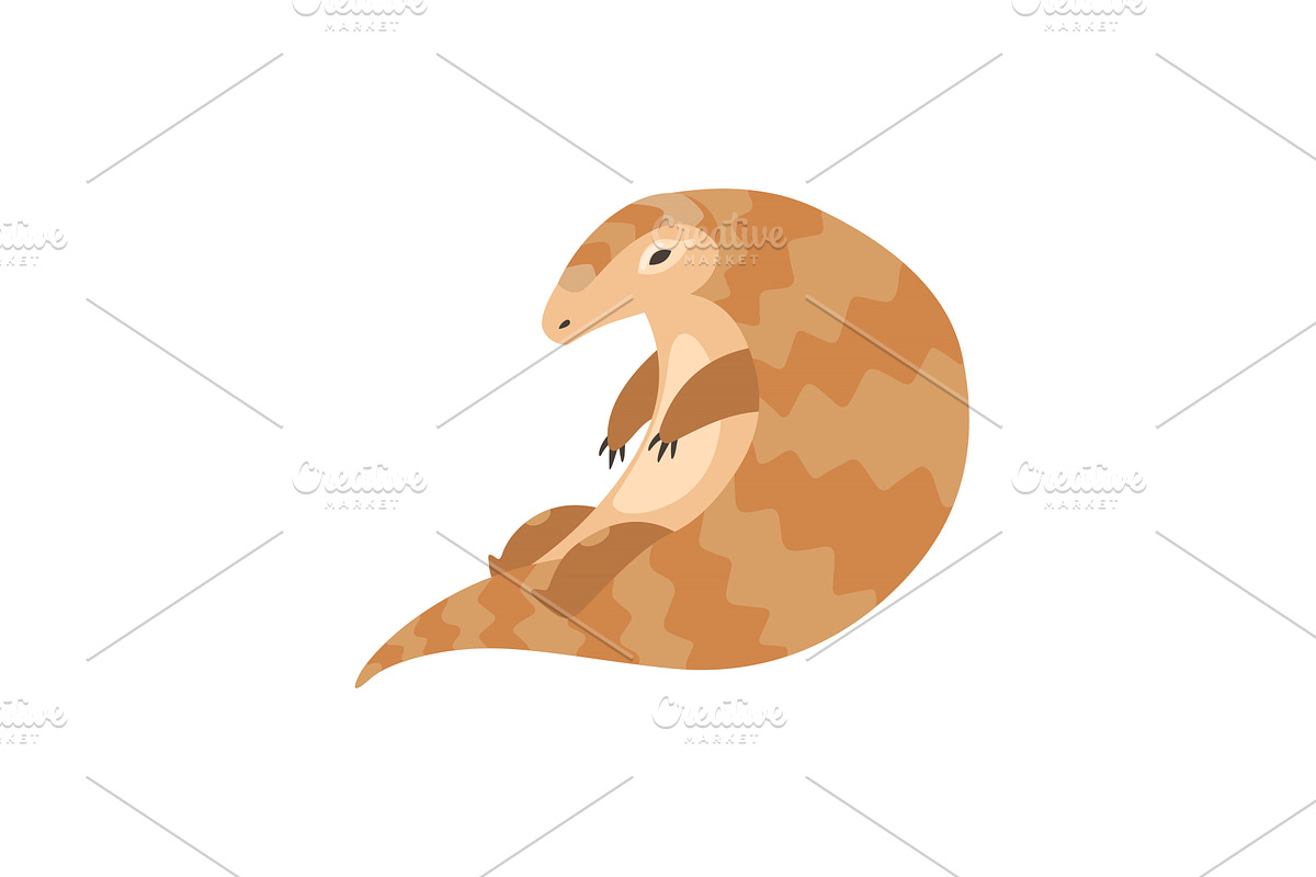 Cute Sitting Pangolin Rare Species, an Animal Illustration by TopVectors
